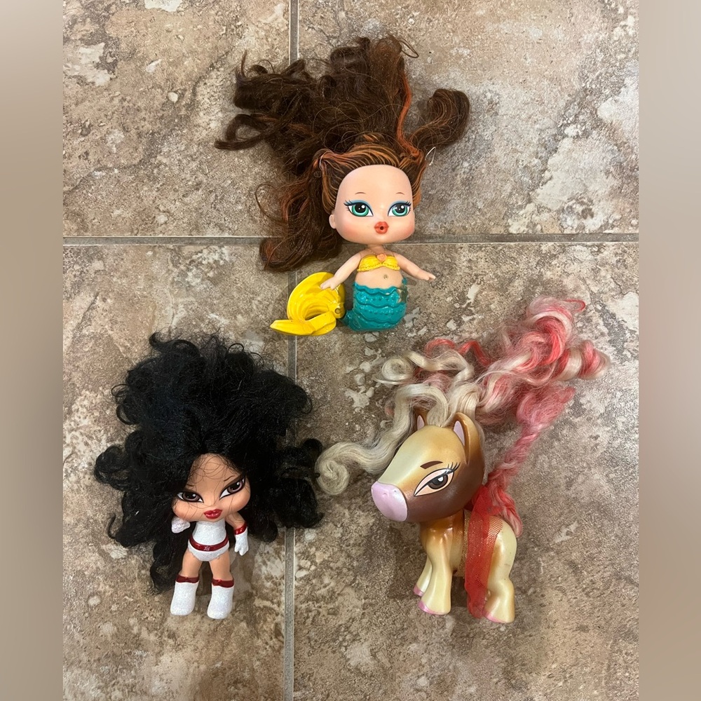 Bratz Babyz Ponyz Bundle of 3 Vintage 2000s MGA Jade Mermaid pony